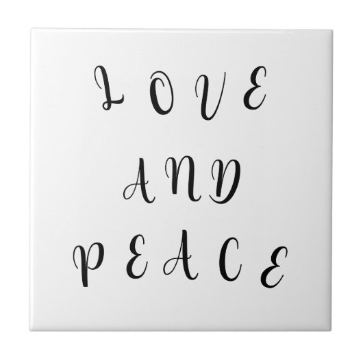 Niedliche Liebe und Frieden Fliese (Vorderseite)