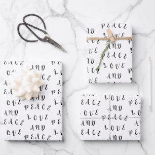 Niedliche Liebe und Frieden Geschenkpapier Set