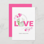 Niedliche Liebe und Kakteen Kids Klasse Valentine (Vorne/Hinten)