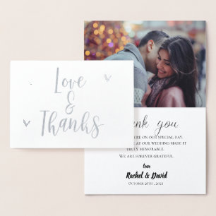 Niedliche Liebe und vielen Dank an Foto Wedding Vi Folienkarte