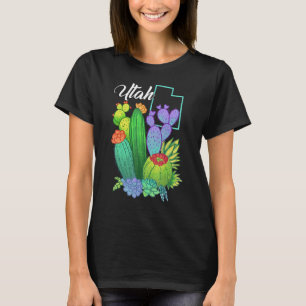 Niedliche Liebe Utah blühende Kaktus Blume T-Shirt
