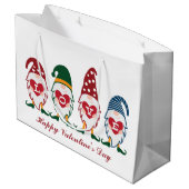 niedliche Liebe Valentine gnome fügen Text hinzu Große Geschenktüte (Rückseite Schrägansicht)