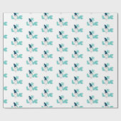 Niedliche Liebe Valentinstag Gnome Aquamarin Blue Geschenkpapier (Flach)