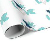 Niedliche Liebe Valentinstag Gnome Aquamarin Blue Geschenkpapier (Rolleneckpunkt)