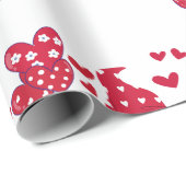Niedliche Liebe Valentinstag Gnome Red White Wrapp Geschenkpapier (Rolleneckpunkt)