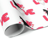 Niedliche Liebe Valentinstag Gnome Rot Schwarz-wei Geschenkpapier (Rolleneckpunkt)