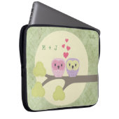 Niedliche Liebe-Vogel-Eulen-große Laptop Ipad Laptopschutzhülle (Vorne Rechts)