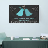 Niedliche Liebe-Vogel-kundenspezifische Hochzeit Banner (Messeveranstaltung)