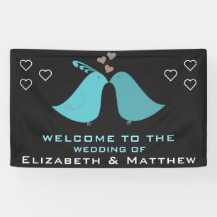Niedliche Liebe-Vogel-kundenspezifische Hochzeit Banner