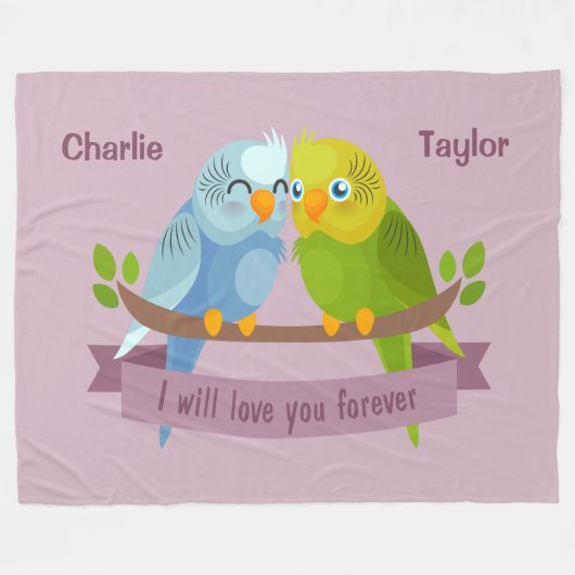 Niedliche Liebe-Vogel-Name-Fleecedecken Fleecedecke (Vorderseite (Horizontal))
