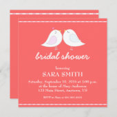 Niedliche Liebe-Vogel-rotes Brautparty laden ein Einladung (Vorne/Hinten)