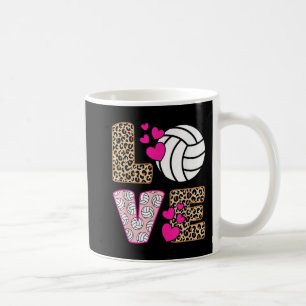 Niedliche Liebe Volleyball Leopard Print Women Lad Kaffeetasse