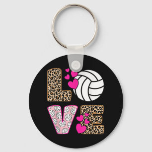 Niedliche Liebe Volleyball Leopard Print Women Lad Schlüsselanhänger