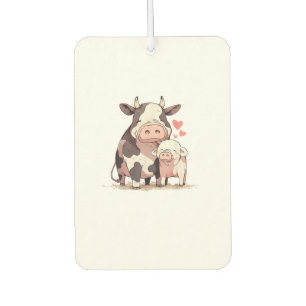 Niedliche Liebe von Kuh und Schwein Autolufterfrischer