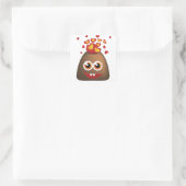 Niedliche Liebe Vulkan Quadratischer Aufkleber (Tasche)
