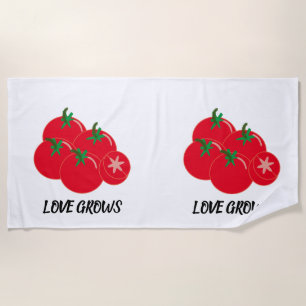 Niedliche Liebe wächst rote Tomaten Strandtuch