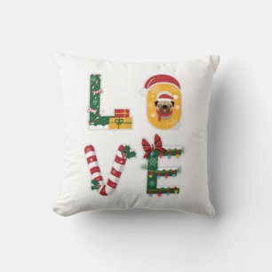 Niedliche LIEBE Welpe Personalisiert Weihnachten U Kissen