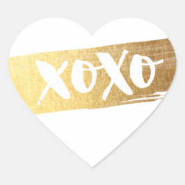 NIEDLICHE LIEBE XOXO HERZ Moderner Goldpinselstric Herz-Aufkleber