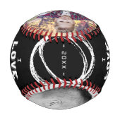 Niedliche Liebe You Daddy Black 2 FotoCollage Baseball (Rückseite)