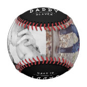 Niedliche Liebe You Daddy Black 2 FotoCollage Baseball (Vorderseite)