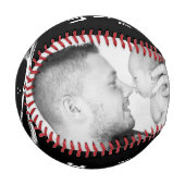 Niedliche Liebe You Daddy Black 2 FotoCollage Baseball (Vorderseite Links)