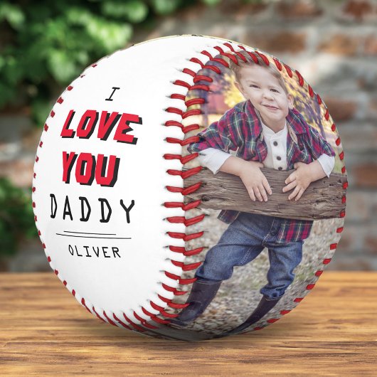 Niedliche Liebe You Daddy Typografy 2 Foto Collage Baseball