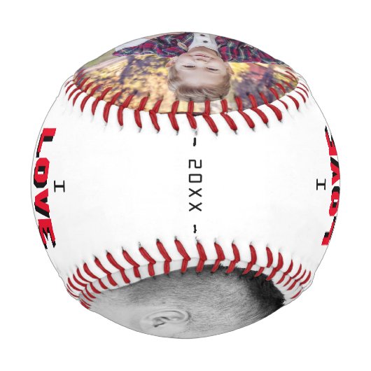 Niedliche Liebe You Daddy Typografy 2 Foto Collage Baseball (Rückseite)