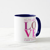 Niedliche "LIEBE YOU" in Romantic Languages, Girly Tasse (VorderseiteRechts)