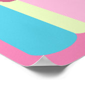 Niedliche Liebe Zitat Pastellfarben Gelb Blau Desi Poster (Ecke)