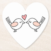 Niedliche Liebesgeburten Rosa Weiße Hochzeitsloveb Untersetzer (Vorderseite)