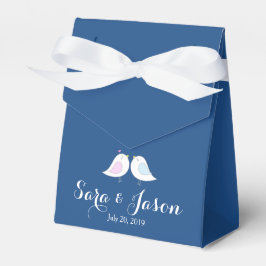 Niedliche Liebesvögel auf Hochzeiten in Navy Geschenkschachtel