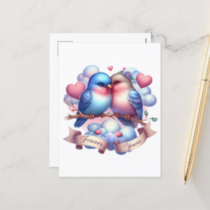 Niedliche Liebesvögel für immer Ihr Valentin Feiertagspostkarte