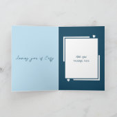 Niedliche Liebesvögel heißen "Blauer Valentinstag" Karte (Innenseite)