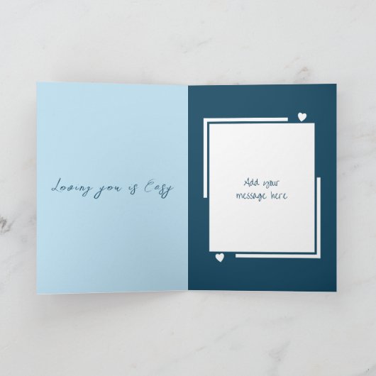 Niedliche Liebesvögel heißen "Blauer Valentinstag" Karte (Innenseite)