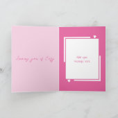 Niedliche Liebesvögel heißen Rosa Valentinstag Karte (Innenseite)