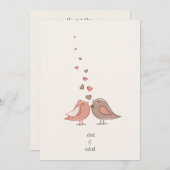 niedliche Liebesvögel Hochzeitskarten Einladung (Vorne/Hinten)