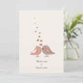 niedliche Liebesvögel Hochzeitskarten Einladung (Stehend Vorderseite)