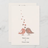 niedliche Liebesvögel Hochzeitskarten Einladung (Vorne/Hinten)