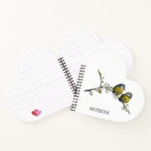 niedliche Liebesvögel Kirschblüte Baumherz weiß Notizblock (Innenseite)