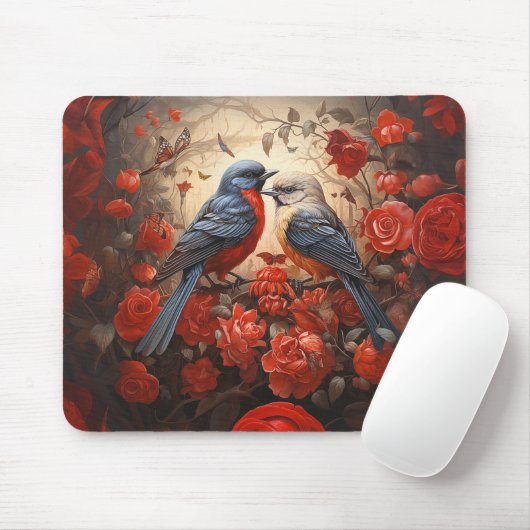 Niedliche Liebesvögel Mousepad (Mit Mouse)