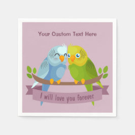 Niedliche Liebesvögel - Papierservietten