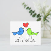 Niedliche Liebesvögel Postkarte (Stehend Vorderseite)