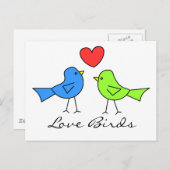 Niedliche Liebesvögel Postkarte (Vorne/Hinten)