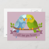 Niedliche Liebesvögel Postkarte (Vorne/Hinten)