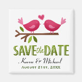 Niedliche Liebesvögel Save the Date Magnet (Vorne)