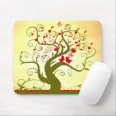 Niedliche Liebesvögel singen Swirl Tree MousePad (Mit Mouse)