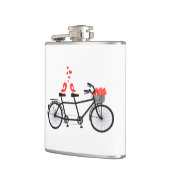 Niedliche Liebevögel auf Fahrrad Flachmann (Links)