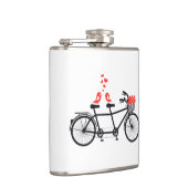Niedliche Liebevögel auf Fahrrad Flachmann (Rechts)