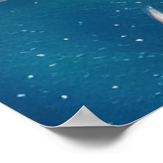 Niedliche Liebliche Gesicht Mermaid aquamarin Mond Poster (Ecke)