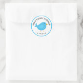 Niedliche Lieblings-Blue-Bird-Babydusche Runder Aufkleber (Tasche)